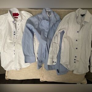 Lot of 3 youth boys button up dress shirts